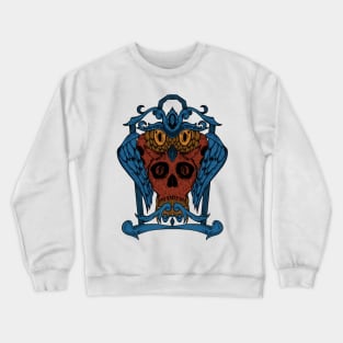 horror owl skull art Crewneck Sweatshirt
